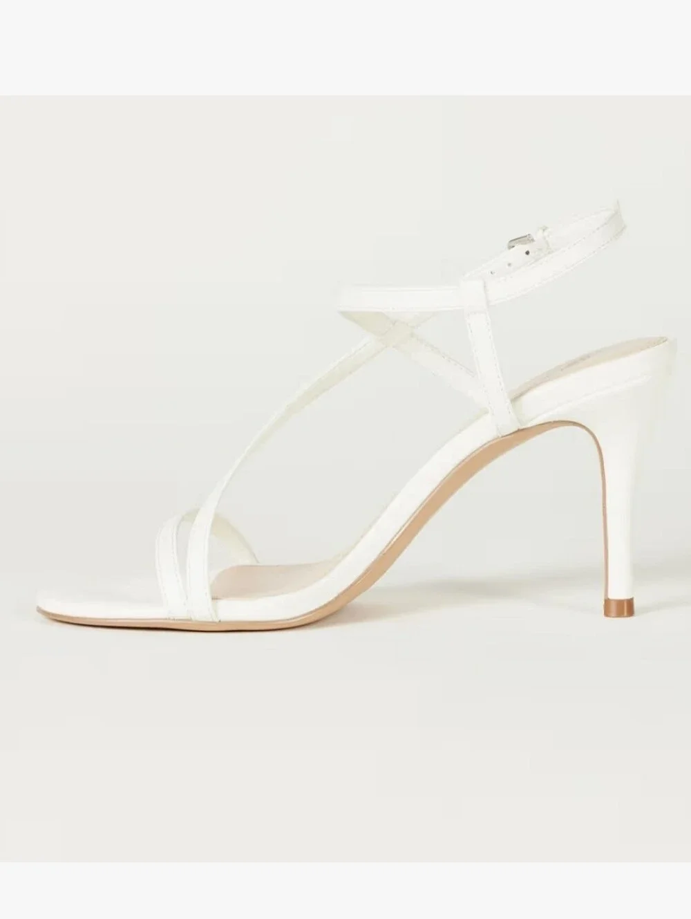 The Drop Arco White Strappy High Heel Sandals Size 8